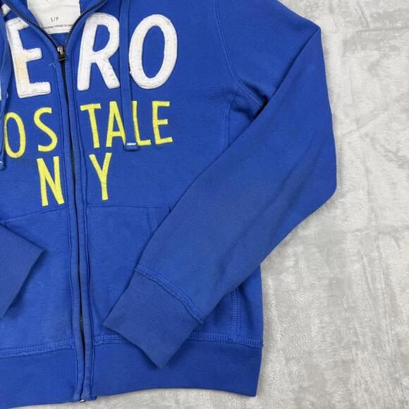 Y2K Aeropostale Zip Up Hoodie Embroidered Logo Womens S Casual Vintage NY Spell - Picture 5 of 10
